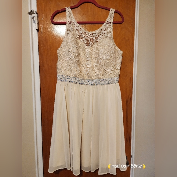 Ashley Stewart Size 16 Ivory Lace and Sequin Dress - Picture 2 of 5